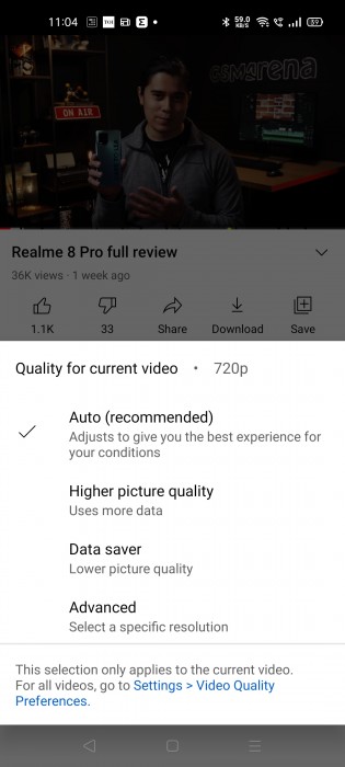 Nuove impostazioni di qualità video