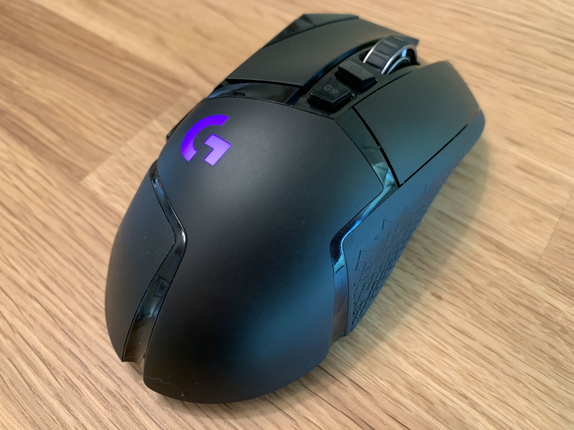 Mouse da gioco wireless Logitech G502 Lightspeed ad angolo retto