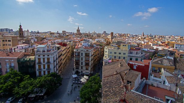 Paesaggio urbano della città vecchia di Valencia