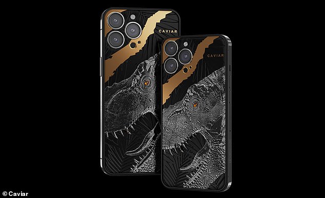 Il marchio di telefoni di lusso Caviar ha rivelato una versione da £ 6.830 dell'iPhone 13 Pro Max chiamata Tyrannophone, che presenta una porzione di veri denti T.Rex di 80 milioni di anni.