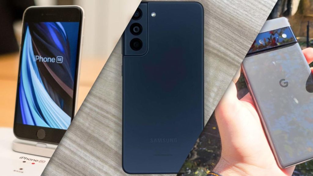 Miglior smartphone economico del 2022: iPhone SE;  Samsung Galaxy S21 FE;  Google Pixel 6