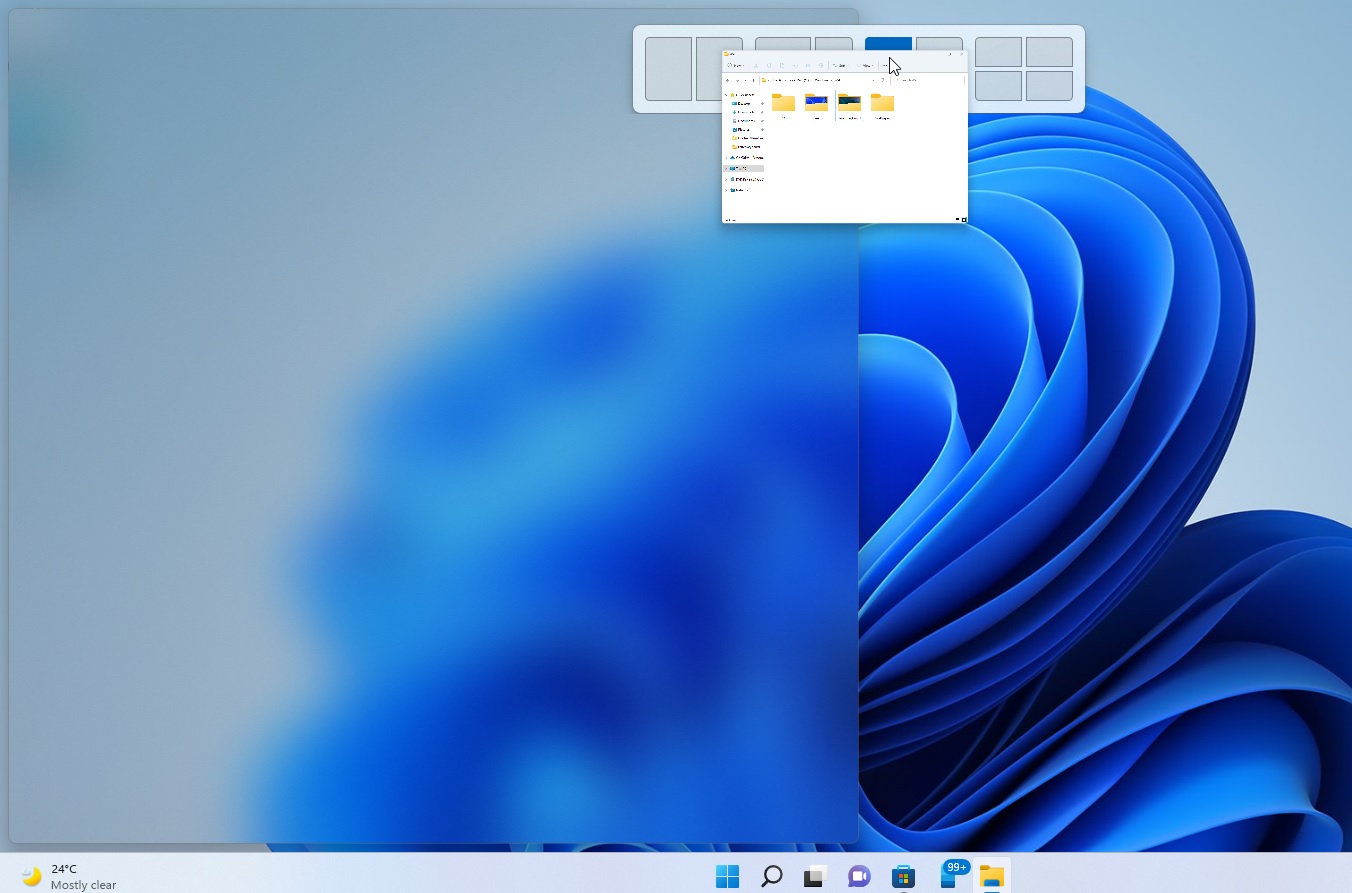 Layout a scatto di Windows 11