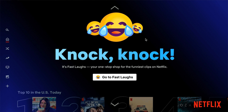 Netflix lancia l'app Fast Laughs per la TV