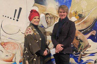 Wendy Whiteley con Stephen Alderton, CEO della National School of Art.