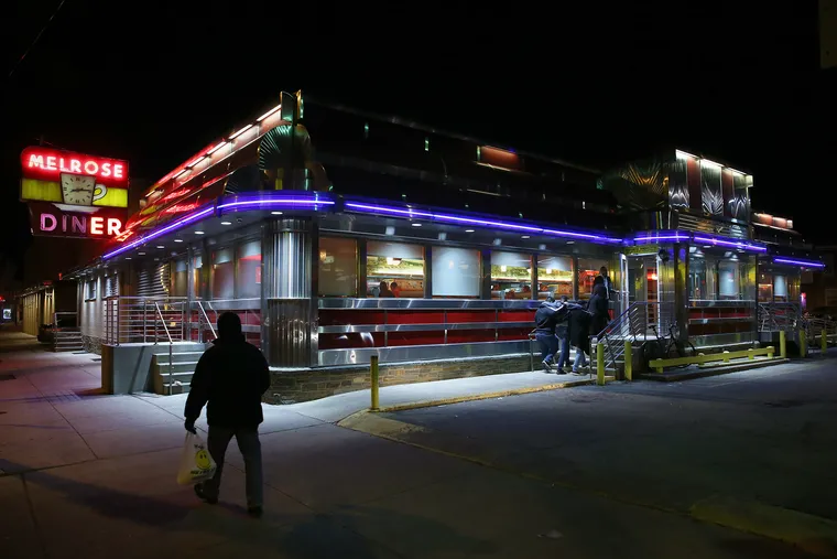 The Melrose Diner is pictured in South Philadelphia in the early hours of Feb. 10, 2019. Reports that the famed diner might be slated for demolition have one loyal customer feeling nostalgic.